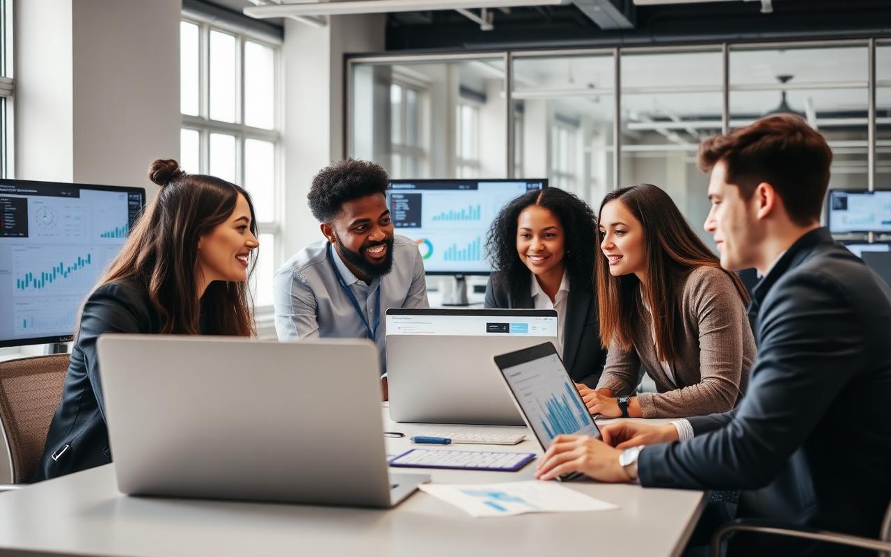 Equipe analisando métricas